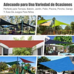 Toldo vela Outsunny cuadrado arena 3x4 m
