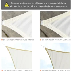 Toldo vela Outsunny rectangular poliéster anti UV beige 400x600 cm