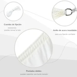Toldo vela Outsunny rectangular poliéster anti UV beige 400x600 cm