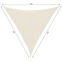 Toldo vela Outsunny triangular crema 4x4x4 m