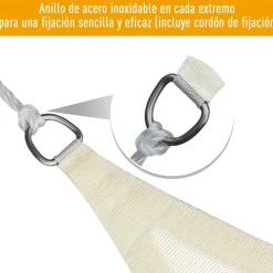 Toldo vela Outsunny triangular crema 5x5x5 m