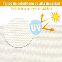 Toldo vela Outsunny triangular crema 5x5x5 m