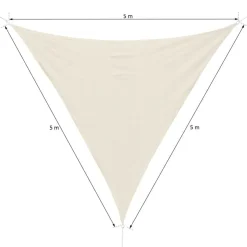 Toldo vela Outsunny triangular crema 5x5x5 m
