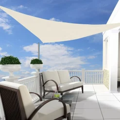 Toldo vela Outsunny triangular crema 5x5x5 m