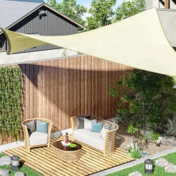 Toldo Vela rectangular Outsunny crema 4x3 m