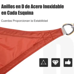 Toldo vela rectangular Outsunny rojo 300x400 cm