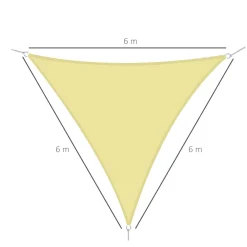 Toldo vela Ritual Outsunny diseño triangular arena 6x6 m