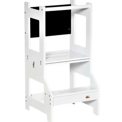 Torre de aprendizaje 2 en 1 Homcom 3-6A blanco 86x42x44 cm