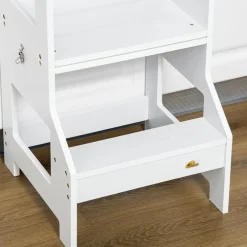 Torre de aprendizaje 2 en 1 Homcom 3-6A blanco 86x42x44 cm