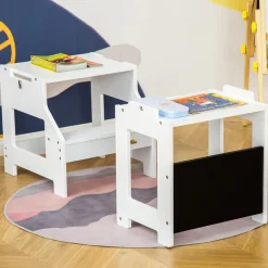 Torre de aprendizaje 2 en 1 Homcom 3-6A blanco 86x42x44 cm