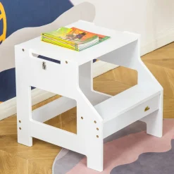 Torre de aprendizaje 2 en 1 Homcom 3-6A blanco 86x42x44 cm