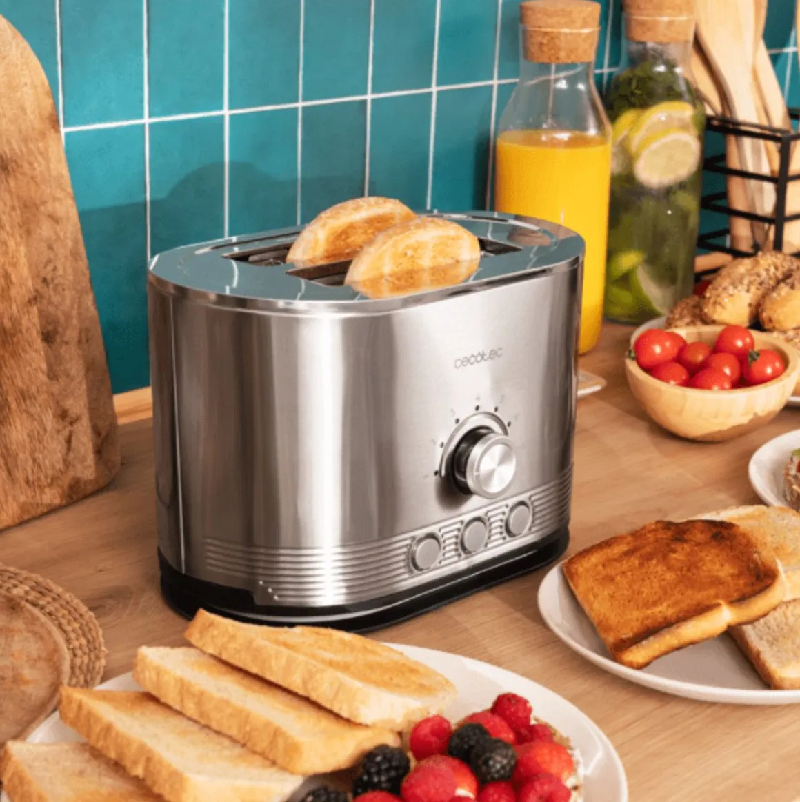 Tostador Cecotec Shine&Toast Double 850W 2 ranuras + aviso luminoso gris