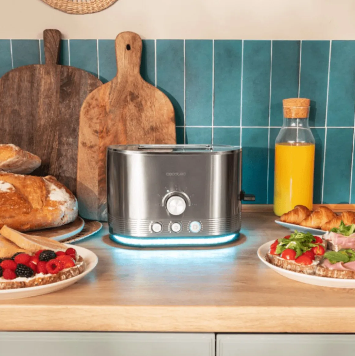 Tostador Cecotec Shine&Toast Double 850W 2 ranuras + aviso luminoso gris