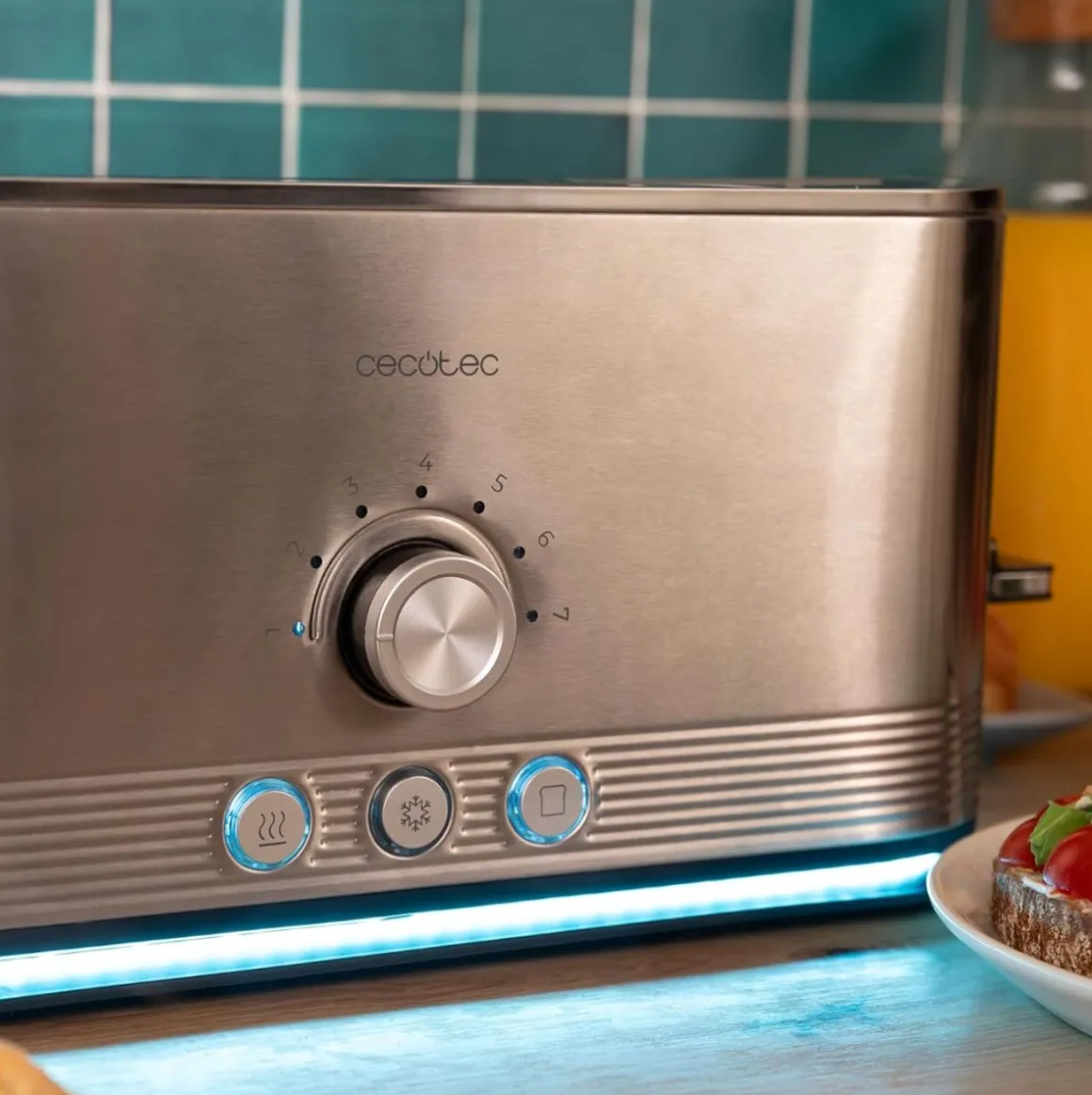 Tostador Cecotec Shine&Toast Extra 1050W ranura larga 7 niveles inox
