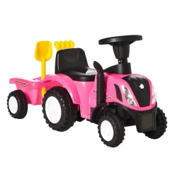 Tractor infantil Homcom con remolque desmontable 1-3 años 44x91x29 cm