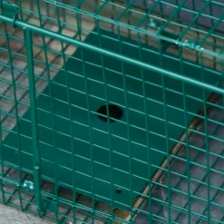 Trampa para animales PawHut metálica 2 puertas verde oscuro 28x100x25 cm