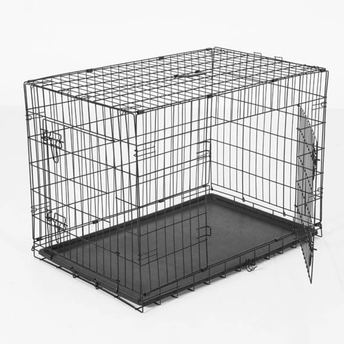 Transportín jaula para perros ABS acero negra 122x77x82 cm