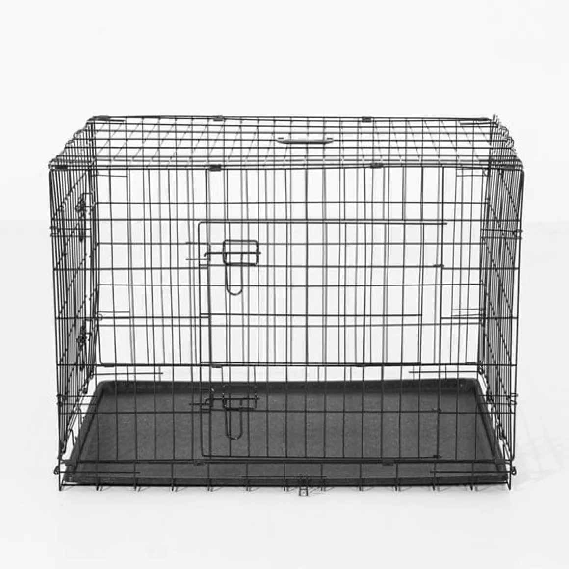 Transportín jaula para perros ABS acero negra 122x77x82 cm
