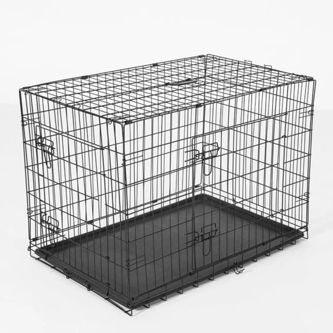 Transportín jaula para perros ABS acero negra 122x77x82 cm