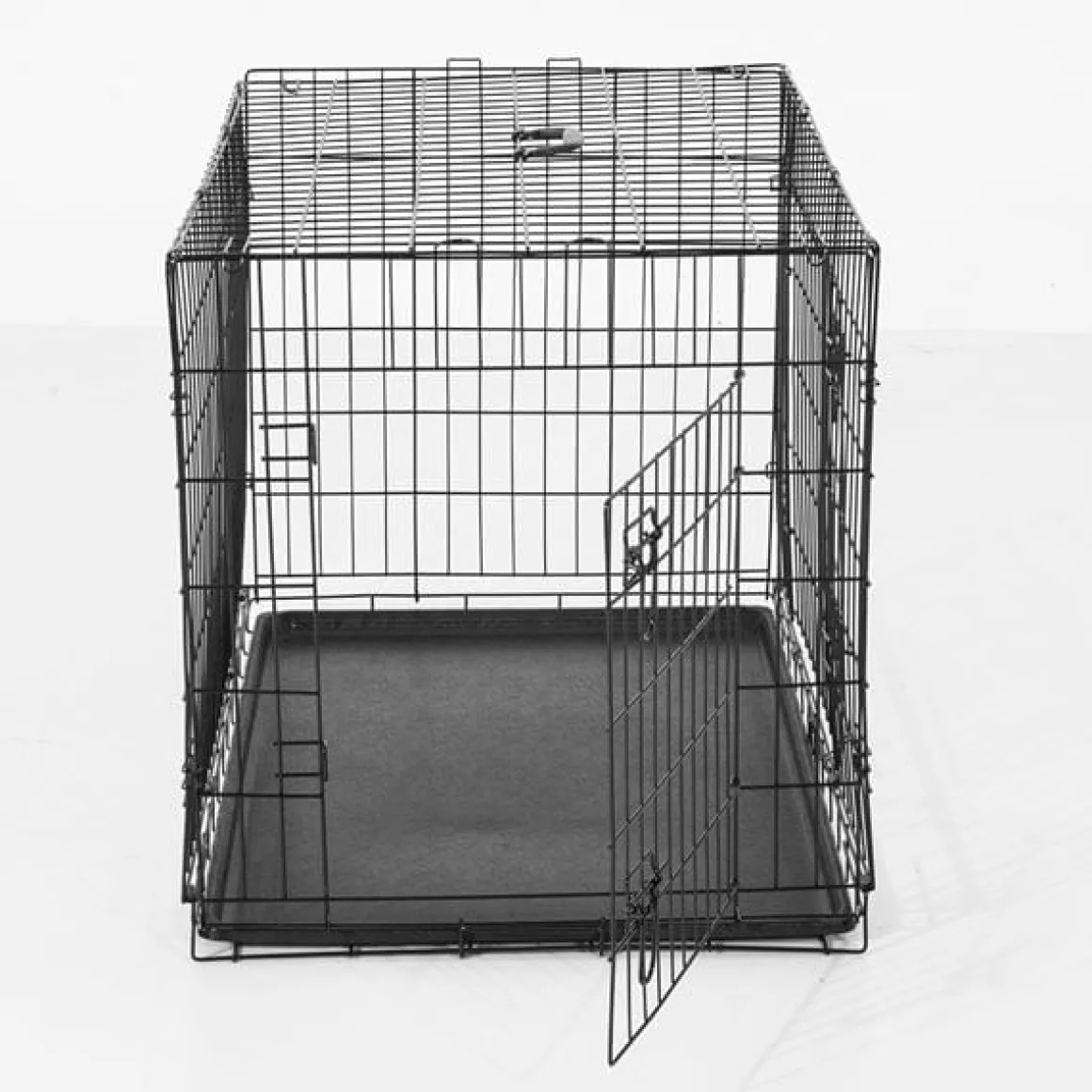 Transportín jaula para perros ABS acero negra 122x77x82 cm