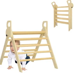 Triangulo de escalada Aiyaplay diseño plegable 18-48 meses natural 71x82x66 cm