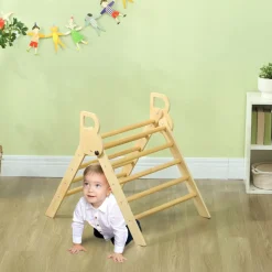 Triangulo de escalada Aiyaplay diseño plegable 18-48 meses natural 71x82x66 cm