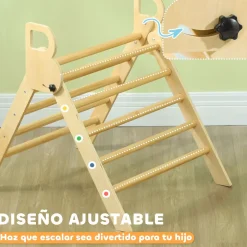 Triangulo de escalada Aiyaplay diseño plegable 18-48 meses natural 71x82x66 cm