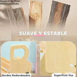 Triangulo de escalada Aiyaplay diseño plegable 18-48 meses natural 71x82x66 cm