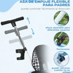 Triciclo evolutivo Homcom +12M 6 en 1 con capota 98x47x105 cm