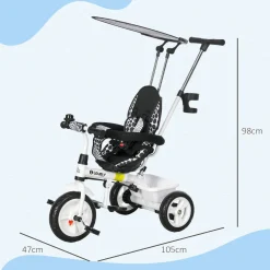 Triciclo evolutivo Homcom +12M 6 en 1 con capota 98x47x105 cm