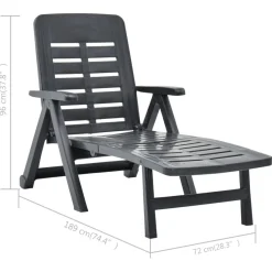 Tumbona Aitana plegable con respaldo reclinable 96x72x189 cm