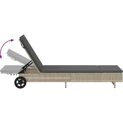 Tumbona Arenis reclinable 3 posiciones + 2 ruedas 80x179x55 cm