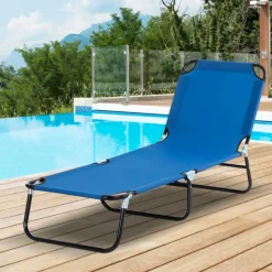 Tumbona de jardín Outsunny ajustable 5 niveles plegable 85x56x190 cm