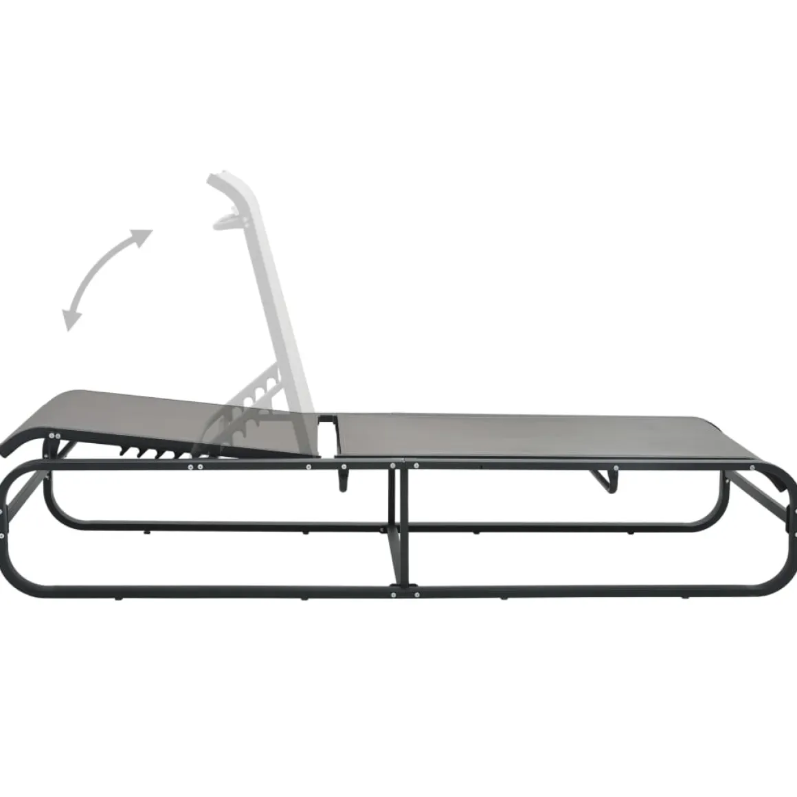 Tumbona Marina reclinable gris 36x200x65