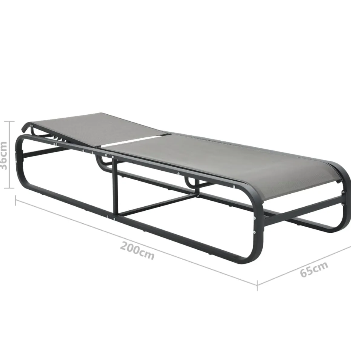 Tumbona Marina reclinable gris 36x200x65