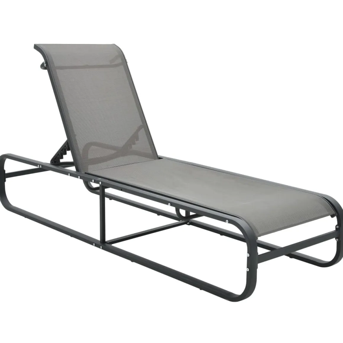 Tumbona Marina reclinable gris 36x200x65