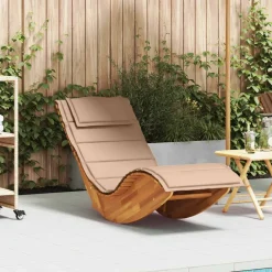 Tumbona mecedora Manzaneda madera de acacia 74x154x60 cm