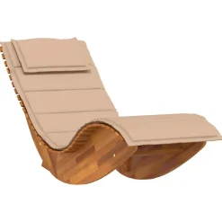 Tumbona mecedora Manzaneda madera de acacia 74x154x60 cm