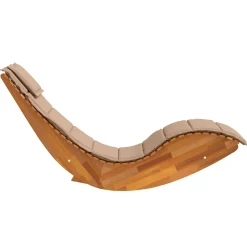 Tumbona mecedora Manzaneda madera de acacia 74x154x60 cm