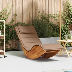 Tumbona mecedora Manzaneda madera de acacia 74x154x60 cm