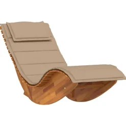 Tumbona mecedora Manzaneda madera de acacia 74x154x60 cm