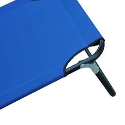 Tumbona Outsunny orificio para cabeza plegable/reclinable azul 56x28x190 cm