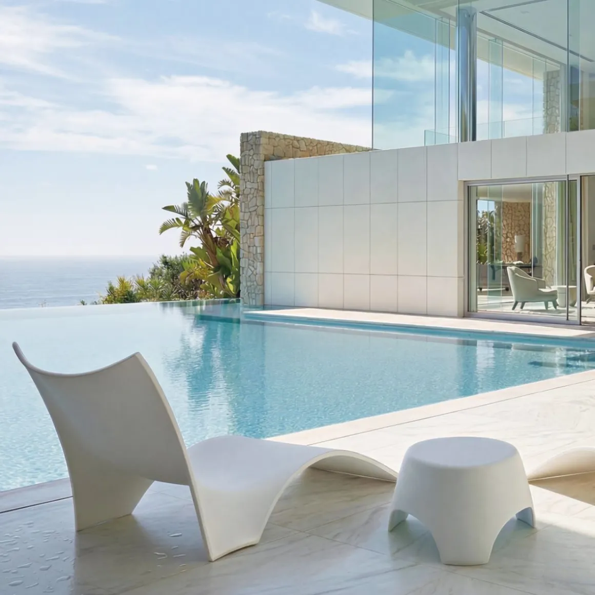 Tumbona relax con protección UV blanco 73x193x81 cm