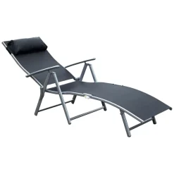 Tumbona Taití Outsunny respaldo ajustable 7 niveles 100,5x137x63,5 cm