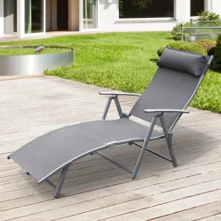Tumbona Taití Outsunny respaldo ajustable 7 niveles 100,5x137x63,5 cm