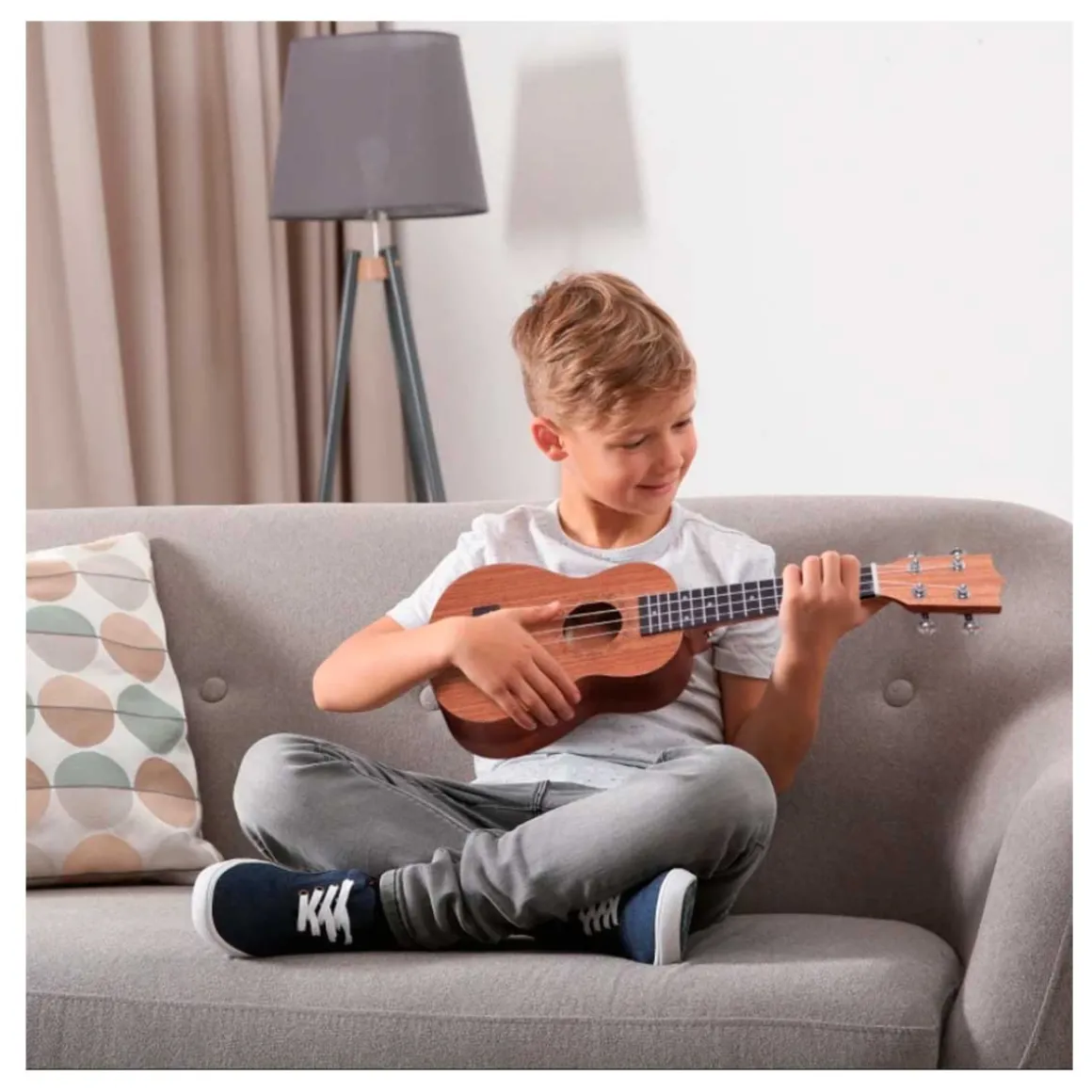 Ukelele soprano Homcom 4 cuerdas ajustables madera 53x17,5x6,2 cm