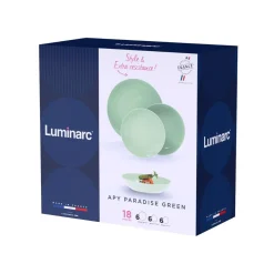 Vajilla Apy Paradise Luminarc 18 piezas 6 servicios vidrio