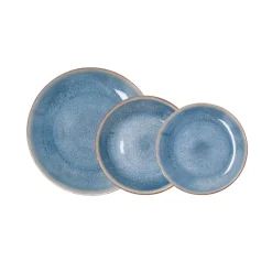 Vajilla Aura Bidasoa 12 piezas 4 servicios porcelana azul