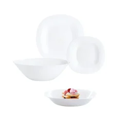 Vajilla Carine Luminarc 19 piezas 6 servicios vidiro opal blanco