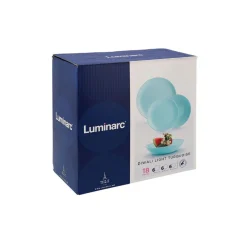 Vajilla Diwali Luminarc 18 piezas 6 servicios vidrio opal turquesa